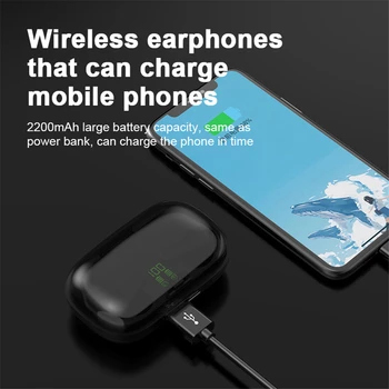 BYKRSEN TWS Fones de ouvido sem Fio Bluetooth 5.0 Fone de ouvido Mini Fones de ouvido Com Microfone Caixa de Carregamento do Esporte Headset Para Ios Android Telefones