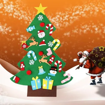 Crianças DIY Senti Árvore de Natal com Enfeites de Brinquedos para as Crianças Presentes Decorações para Casa, Porta Pendurado na Parede Enfeites de Entrega Rápida