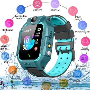 Crianças Inteligentes Relógio à prova d'água IP67 Smartwatch SOS Antil-perda de Telefone de Chamada de Smart Watch, Relógio do Cartão do Sim do Dom Crianças Para IOS Android