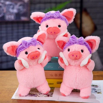 Criativo de pelúcia maquiagem porco de brinquedo cosméticos oferta promocional bonito macio de alta qualidade, cabeça de porco cor-de-rosa almofada de algodão maquiagem de brinquedo moeda purs