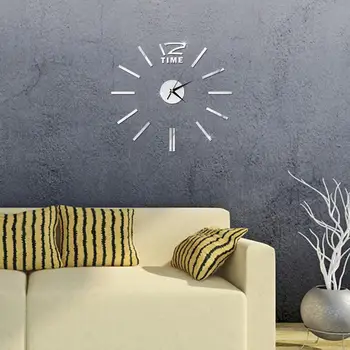 Design moderno Mini DIY Grande Relógio de Parede Autocolante Mudo Digital 3D de Parede Grande Relógio da Sala de estar, Home Office Decoração Presente de Natal