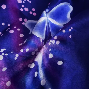 Espaço Fashion borboleta Azul purpel Cama Equipado Folhas Sábanas Tampa de Colchão com Elástico de Microfibra 120*200*30 90*200*30cm