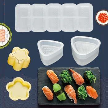 Japão Nigiri Sushi Molde Bolinho De Arroz, 5 Rolos Maker Antiaderente Prima Bento Ferramenta Frete Grátis