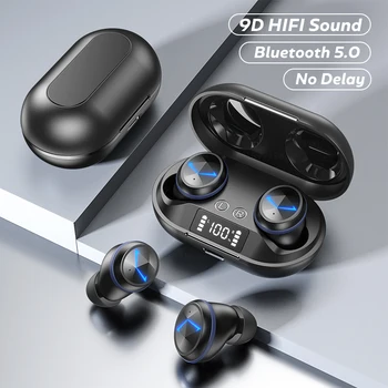 JFWEN sem Fio C6 TWS Bluetooth 5.0 Smart Fones de ouvido com Cancelamento de Ruído Esporte Impermeável Fone de ouvido Música Fones de ouvido Com Microfone
