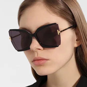Marca Designer de T Óculos de sol 2021 Novo Oversized Quadrado Mulheres de Óculos de Sol Feminino Grande Moldura Colorida em Tons fpr mulheres Oculos