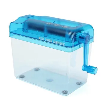 Mini Azul Triturador Triturador Destruidor Documentos De Papel Máquina De Corte