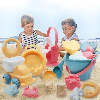 Para crianças, Praia de Borracha Macia Conjunto de Brinquedos de Praia Jogar Casa de Brinquedos ao ar livre Brinquedos Balde de Areia Brinquedos de praia, Carrinhos de verão Balde de Areia Brinquedos