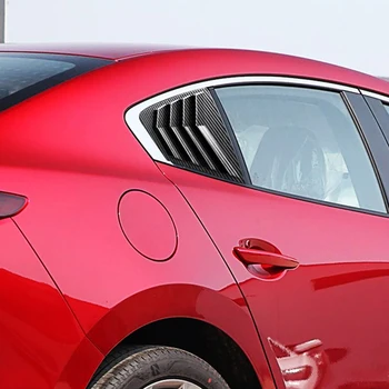 Para Mazda 3 M3 Axela 2019 2020 Fibra De Carbono Estilo Traseira Do Carro Da Janela Triangular Em Torno De Blinds Tampa Guarnição De Acessórios Auto