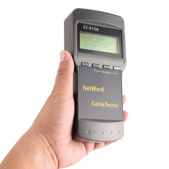 SC8108 Multifuncional Testador de Rede Portátil de LAN, Cabo de Telefone Medidor&Tester Fio Rastreador Display LCD 5E 6E RJ45