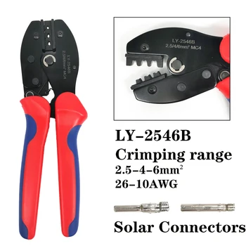 Solar Conectores Ferramenta de Crimpagem Kit LY2546B Alicate 2.5/4/6mm2 4 - 10AWG Painel Solar PV Cabo Com Conectores MC4 Stripper de Arame Conjunto
