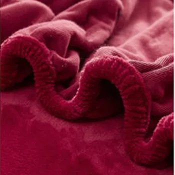 WOSTAR Inverno quente de cor sólida flanela equipado folha de tampa de colchão com todos os cerca de borracha elástica banda lençol